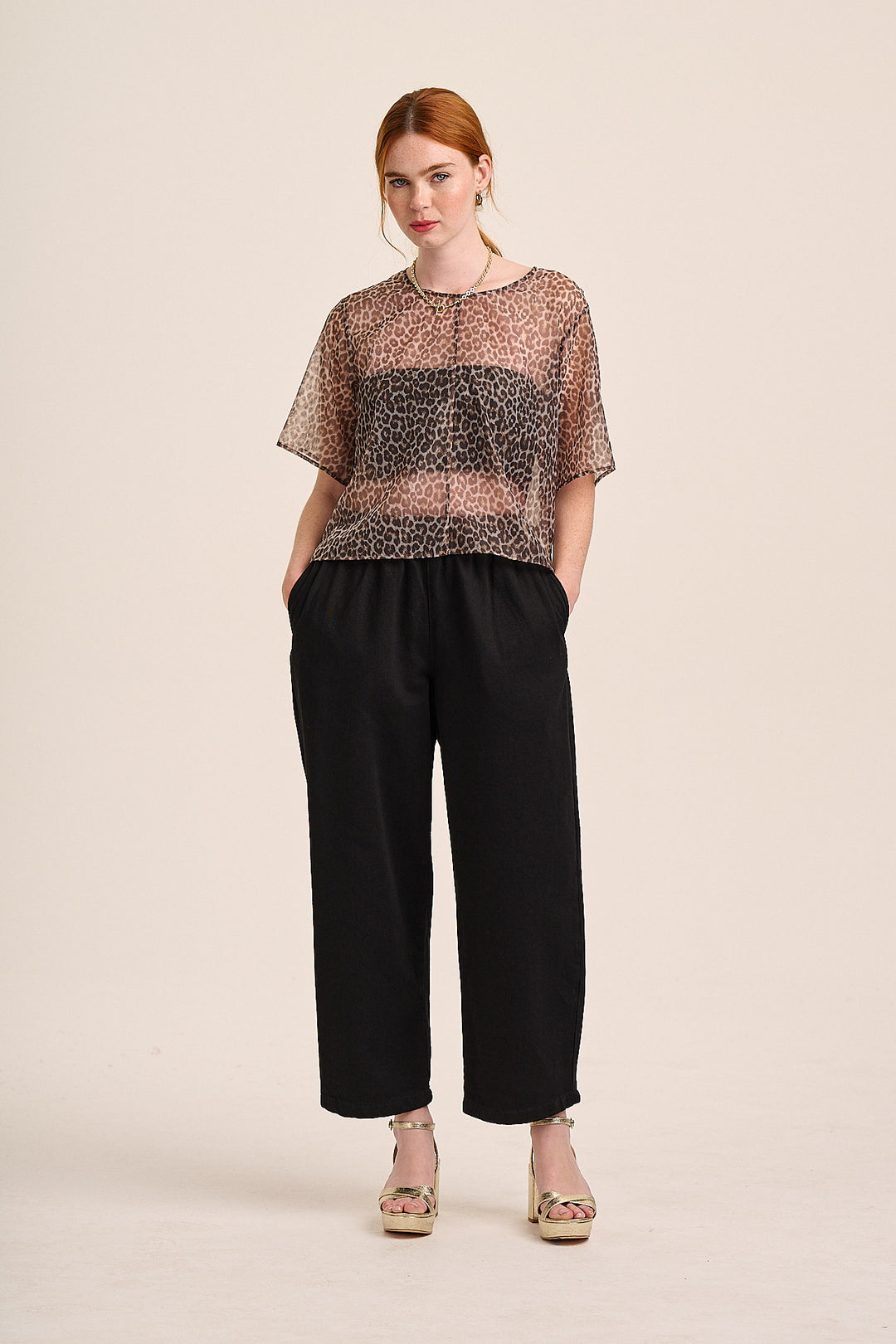 Black rinse balloon leg denim trousers — Ottie, Mutha.Hood