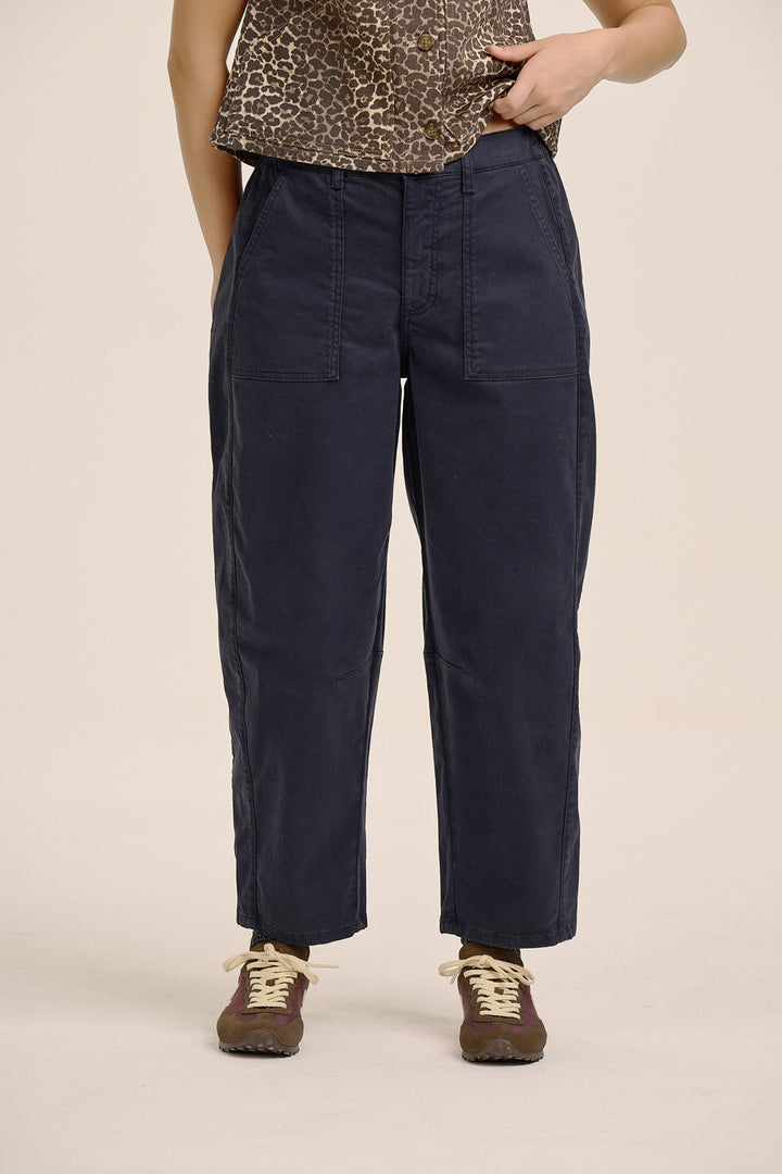 Stevie Cotton Cargo Trousers - Navy