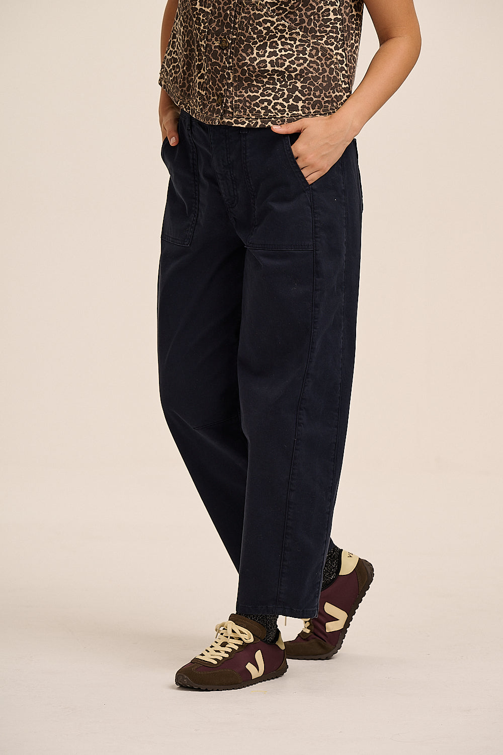 Stevie Cotton Cargo Trousers - Navy