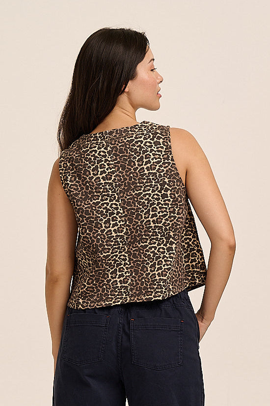 Orla Denim Top - Leopard