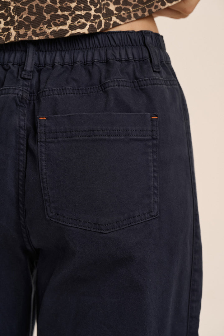 Stevie Cotton Cargo Trousers - Navy