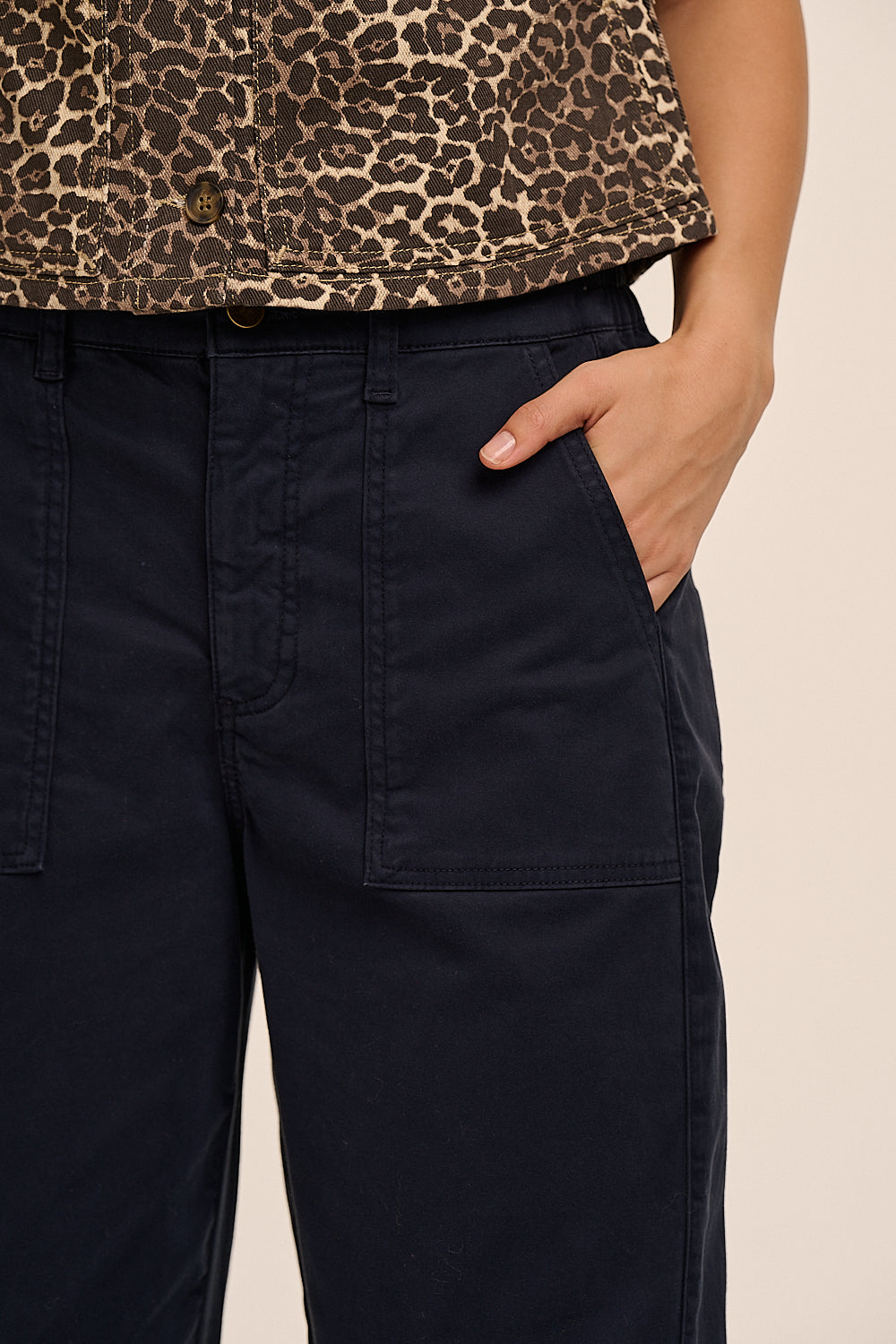 Stevie Cotton Cargo Trousers - Navy