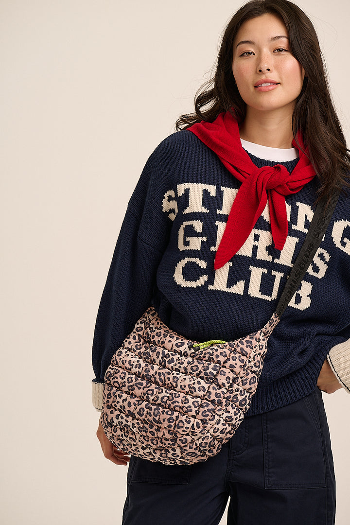 Dumpling Quilted Crossbody Bag - Leopard