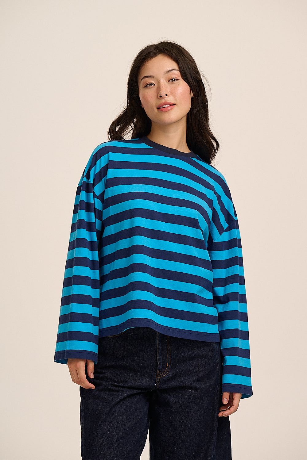 Roxy Long Sleeve Top - Blue stripe