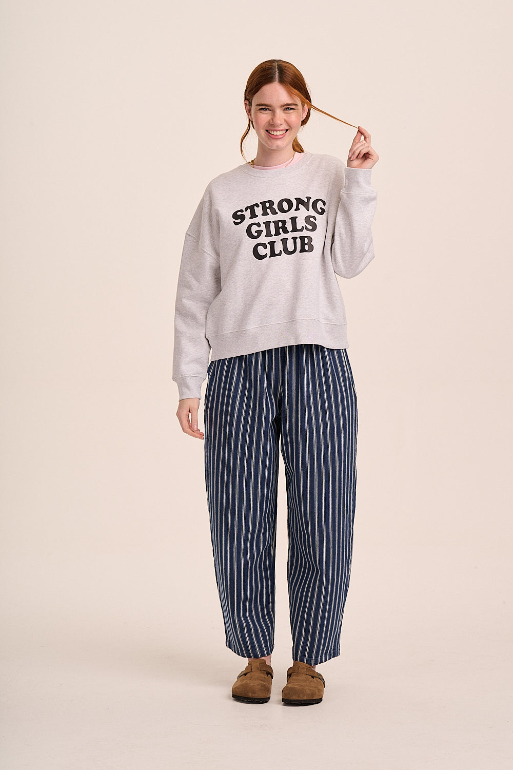 Strong Girls Club Boxy Sweatshirt - Grey