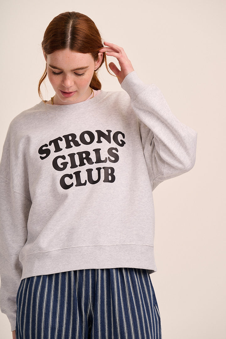 Strong Girls Club Boxy Sweatshirt - Grey