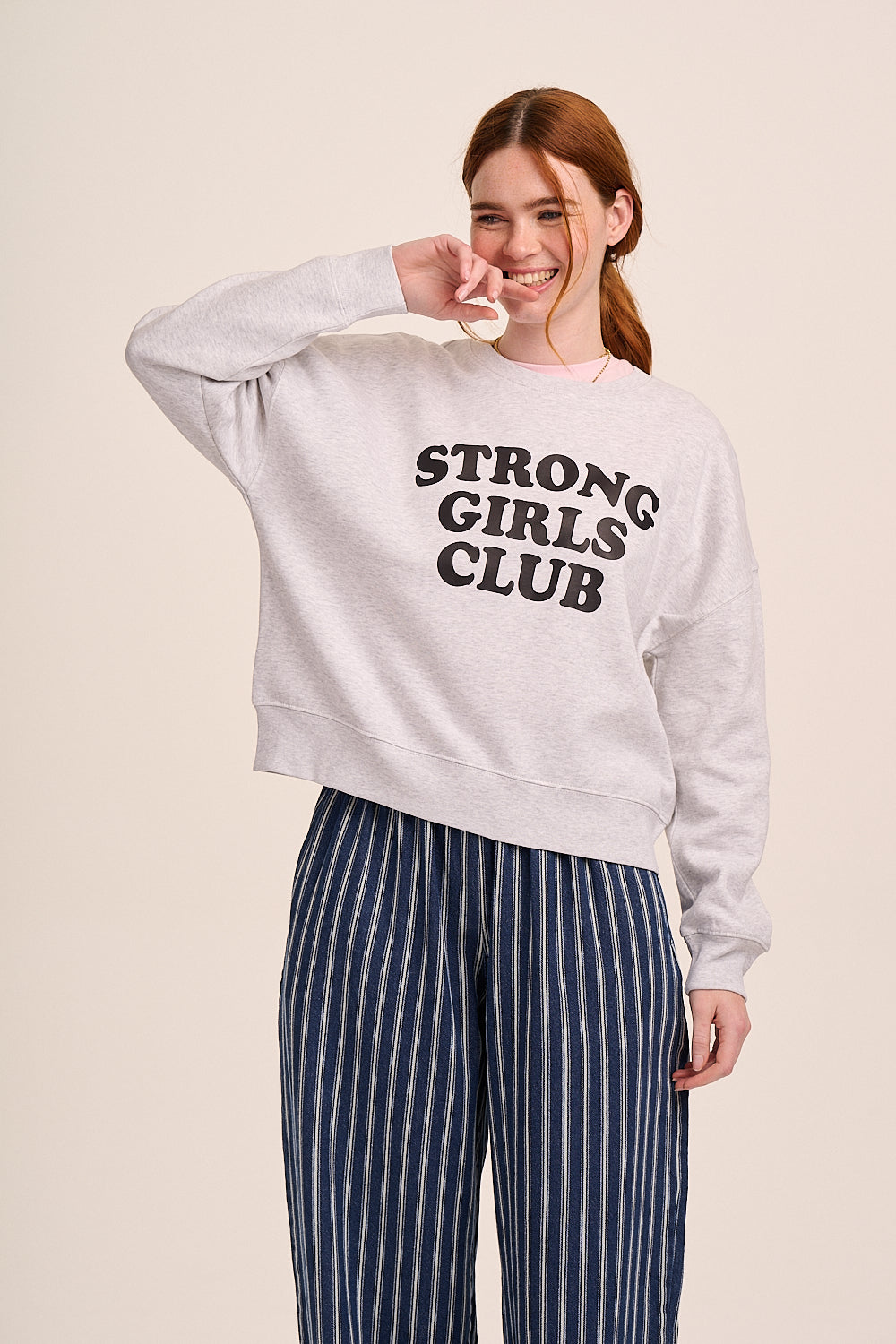 Strong Girls Club Boxy Sweatshirt - Grey