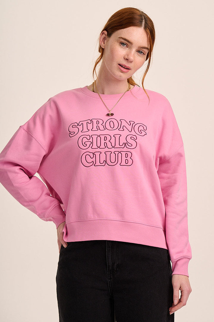 Strong Girls Club Boxy Sweatshirt - Bubblegum Pink