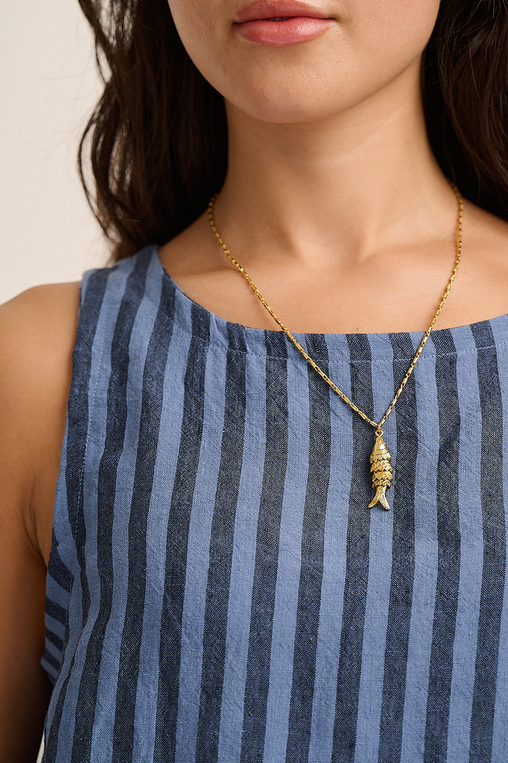 Goldie Fish Pendant Necklace