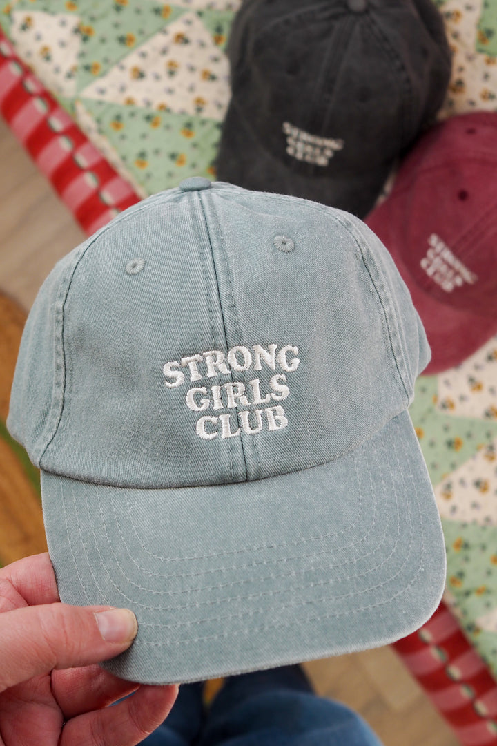 Strong Girls Club Vintage Sage Wash Cap