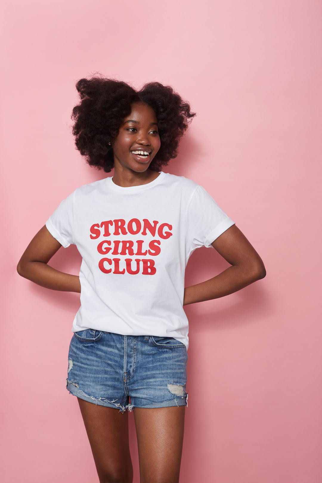 Strong Girls Club Crew White TShirt