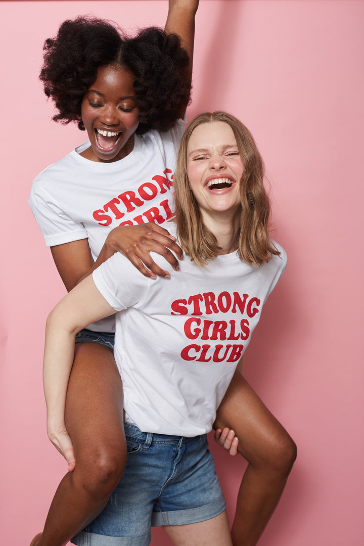 Strong Girls Club Crew White TShirt