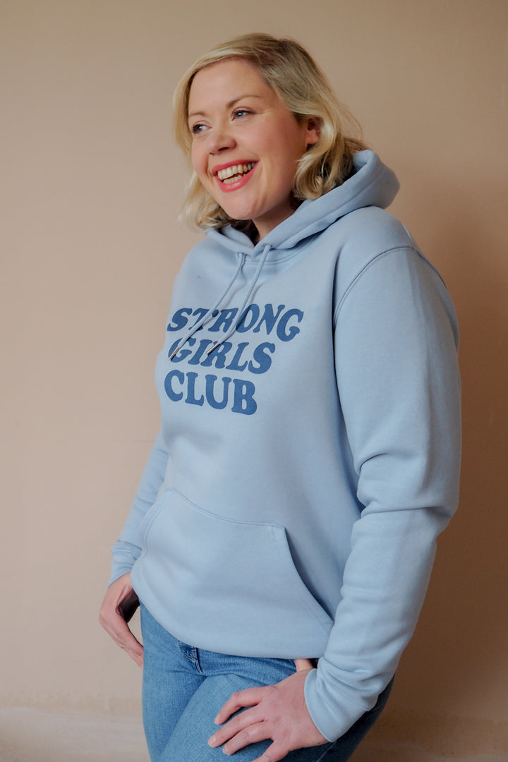Strong Girls Club Soft Blue Hoodie