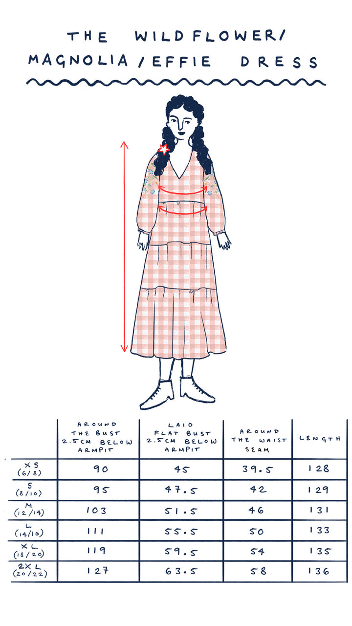 Effie Hydrangea Gingham Maxi Dress