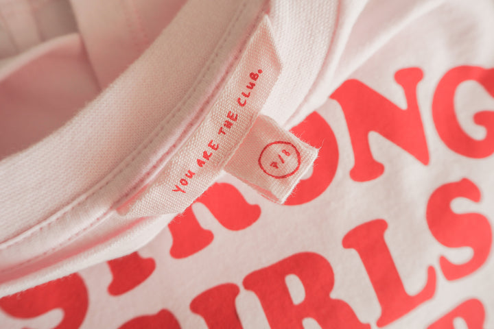 Strong Little Girls Club Slogan Pink  TShirt